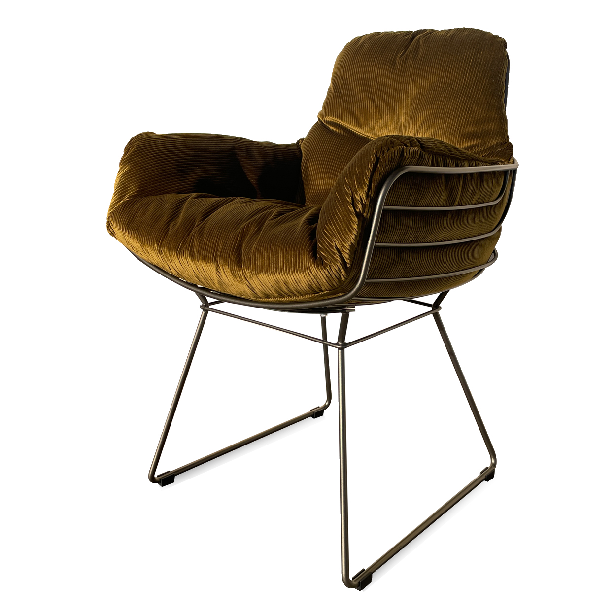 Leyasol Armchair High Indoor - Stoff kaki mit Gestell Bronze Lasur 