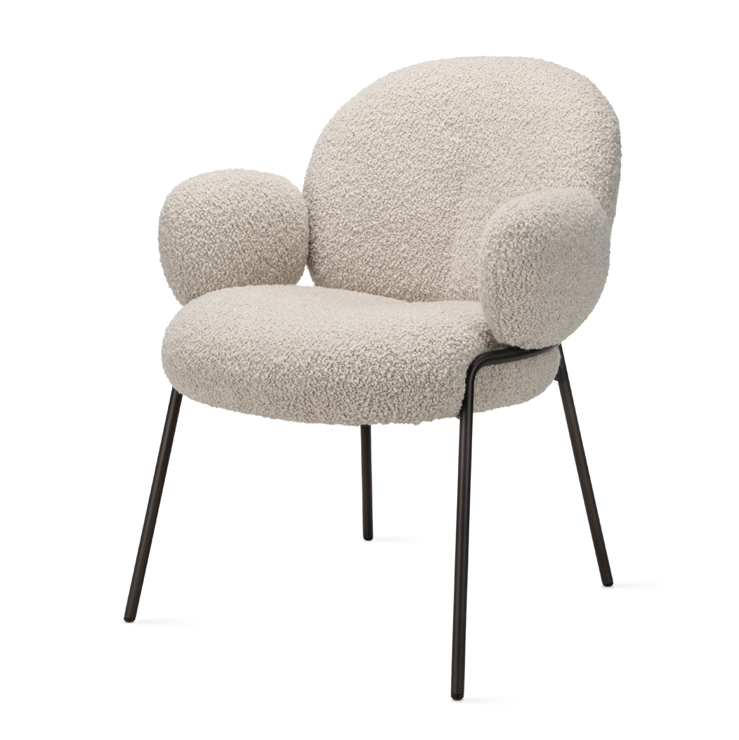 Nana Armchair High Stoff Nuvola mit schwarzem Gestell